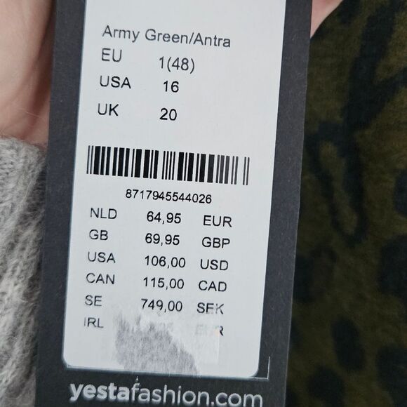 Leopard Print Army Green V-Neck Tunic - Picture 4 of 5